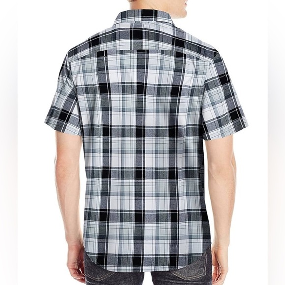 Columbia 100% Cotton‎ Gray Plaid Short Sleeve Button Collared Shirt Men’s L EUC - Picture 3 of 12